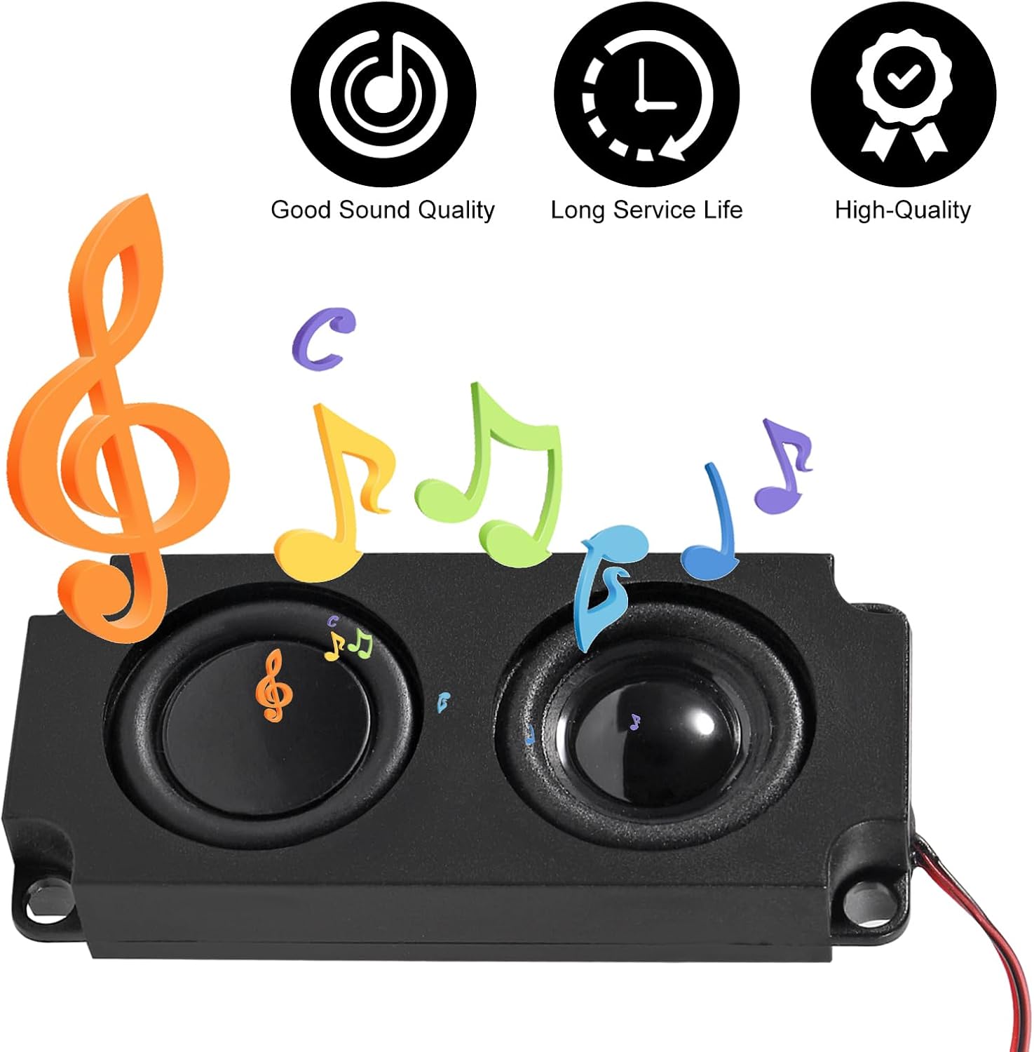 2Pcs 5W 8 Ohm Speaker Double Cavity 5 Watt Mini Speaker Full-Range Advertising Machine Loudspeaker 3.3V 5V 2 Pin Interface for Electronic